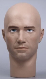 Mannequin Male Head Lifesize Realistic Hand Painted Model TE30 © NEW - Picture 1 of 7