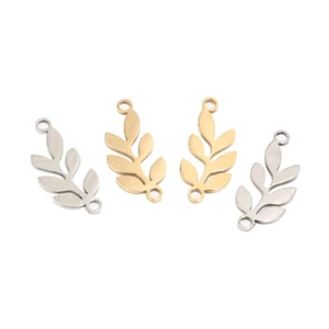 Los más nuevos conectores de hoja de acero inoxidable de oro/plata dijes hágalo usted mismo para la fabricación de joyas - Imagen 1 de 10