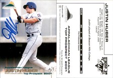 Justin Huber Signed 2001 Grandstand Appalachian League Top Prospects #NNO Card
