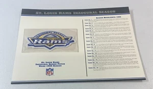 *BRAND NEW* Willabee & Ward NFL Inagural Season St Louis Rams Patch 1995 - Picture 1 of 3