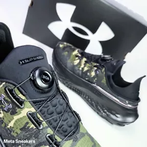 Under Armour US 13 Men's Black Green Camo Slip On Trainer UA -Slipspeed Mega New - Picture 1 of 21