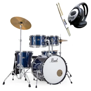 Pearl Roadshow 18 pulgadas Royal Blue Metallic Drum Set + Keepdrum Auriculares + Sticks - Imagen 1 de 7