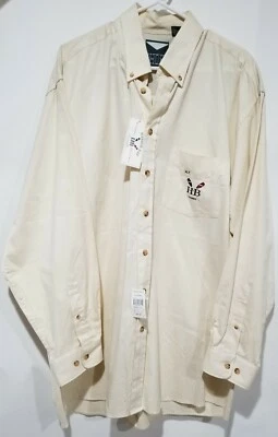 Harbor Bay Мужская XL высокий XLT длинным рукавом на пуговицах желтовато-коричневый крем рубашка с Ярлыками новый - Изображение 1 из 4