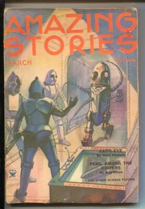 PULP: Amazing Stories 3/1934-L Morey robot cover-E.E. Smith-Bob Olsen-Edgar ... - Picture 1 of 1