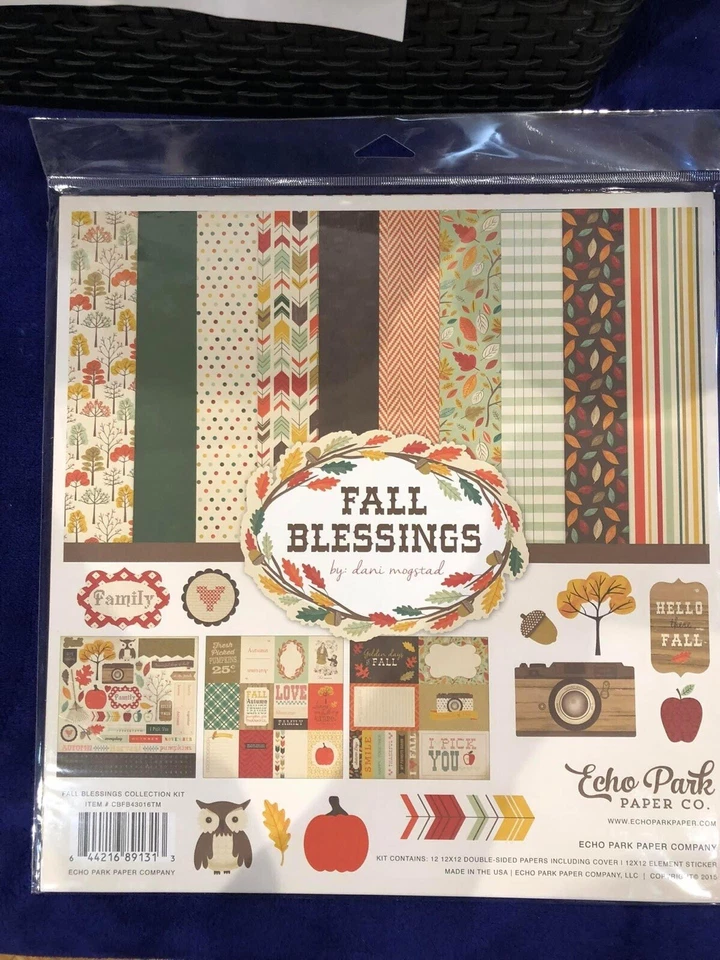 New In Package Echo Park Fall Blessings Kit 12 x 12 - Image 1 of 1