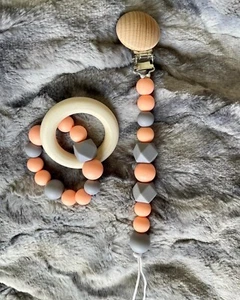 pacifier clip silicone w/ matching teether - Picture 1 of 1