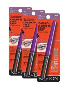3 Pack Revlon So Fierce! Chrome Ink Liquid Eyeliner 903 Ultraviolet 0.03 oz. - Image 1 of 4
