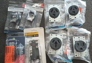 MISCELLANEOUS ELECTRICAL LOT-LEVITON 30 AMP 125V/250V/THERMOSTAT/OTHERS AS SHOWN - Picture 1 of 4