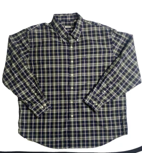 IZOD XL Button Down Hemd Herren kariert langarm blau grün bunt 100% Baumwolle - Bild 1 von 8