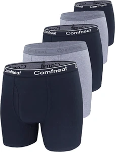 Men'S 5-Pack Big & Tall 3XL-7XL Boxer Briefs Cotton Spandex Underwear Underpants - Picture 1 of 6