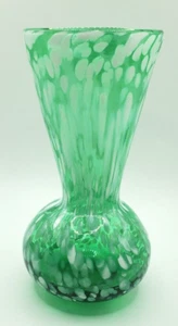 Kunstglas 6" Vase grün Tropfen Spritzvase - Bild 1 von 8