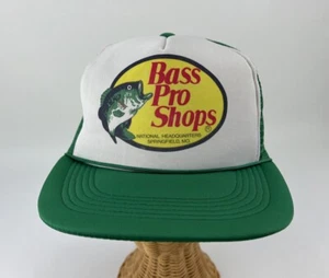 Bass Pro Shop Green Trucker Mesh Snapback Hat Cap - Picture 1 of 10