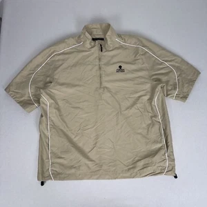 GREG NORMAN Windbreaker Jacket Quarter Zip Mens XL Beige Short Sleeve Polyester - Picture 1 of 8