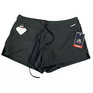 ZeroXposur Action Shorts Womens 10 Black UPF 30+ Swim Sports Quick Dry Active - Picture 1 of 18