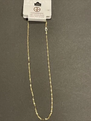 "Collar de cadena de eslabones discoteca Giani Bernini de 16"" en oro de 18 k sobre plata de ley" Foto 1 de 2