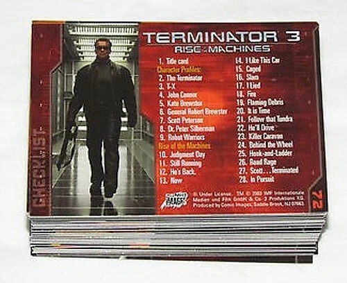 Terminator 3 Rise of the Machines movie 2003 Comic Images complete 72 card set - Image 1 of 1
