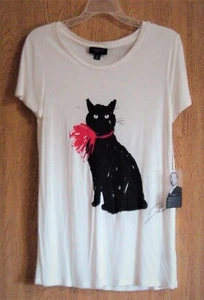 Jason Wu for Target Milu Black Cat Graphic Creme Signature T-Shirt Women Size XS - Picture 1 of 1