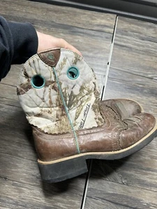 ARIAT Fatbaby Cowgirl Roper Leather Western Boots 10009503 Ladies US Sz 9.5 B - Picture 1 of 7