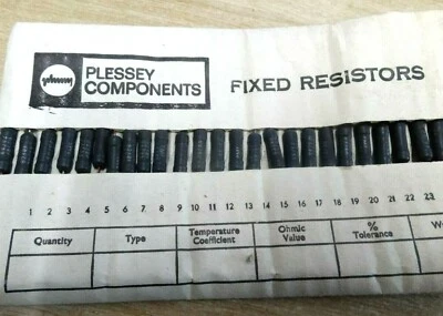 10 Vintage plessey 825R 825 ohm resistors 15m x 1mm 1W - image 1 of 4