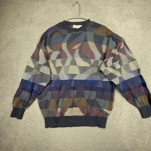St Croix Knits Mens Sweater Cosby Grandpa Geometric Pattern Crew Neck Size M - Picture 1 of 8