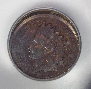 1897 INDIAN HEAD Penny, SLABBED ICG STRUCK 5% OFF CENTER ERROR F12, Error - Picture 1 of 4