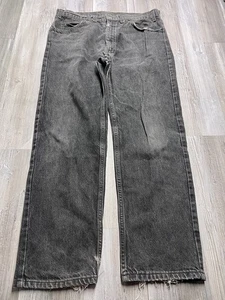 Vintage 90s Thrashed Levis 505 Jeans 36x30 Black Made in USA Goth Grunge Skater - Picture 1 of 17