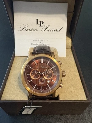 Lucien Piccard Men's Chronograph Watch 48mm Model 12011 with Sapphitek Crystal   - Image 1 of 4