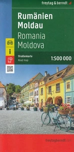 Rumänien - Moldau Moldawien Autokarte 1:500000 Straßenkarte von freytag & berndt - Bild 1 von 2