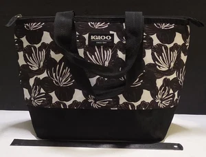 Igloo Essential Tote Lunch Bag Cooler. B&W Floral Print - Picture 1 of 9