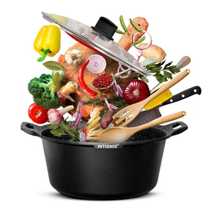Cazuela Stock Olla Sartén – Antiadherente. Tapa, 12 litros, inducción, gas, eléctrica - Imagen 1 de 8