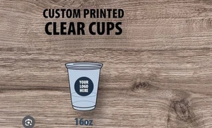 Cutom Printed Clear Plastic Cups for Weddings & any Events”Made to order. - Picture 1 of 5