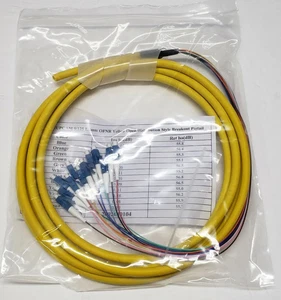 12 Glasfaser LC/UPC Singlemode 9/125 Farbband Pigtails 3 Meter PRIORITÄT - Bild 1 von 3
