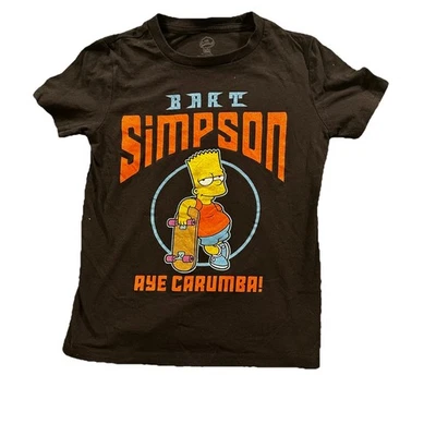 Camiseta Los Simpson Niños Talla Pequeña Juvenil Bart Simpson Carumba Negra Foto 1 de 4