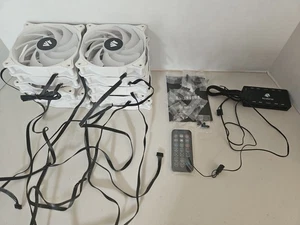 10x ASIAHORSE WD-001 Series 120mm Case Fan with Controller, White 5V ARGB MB - Afbeelding 1 van 11