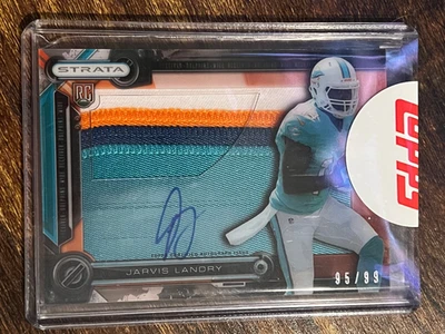 2014 Topps Strata Clear Cut Auto Rookie Relics Jarvis Landry #CCAR-JL Topaz /99 - Image 1 of 2