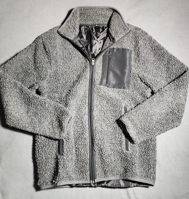 Chaqueta Polo Club Beverly Hills Hombres Pequeña Gris Sherpa Polar Cremallera Completa Manga Larga Foto 1 de 4