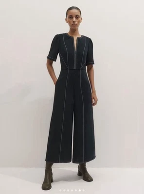 ME+EM Modern Twill Contrast Stitch Jumpsuit Size US 6 - Image 1 of 4