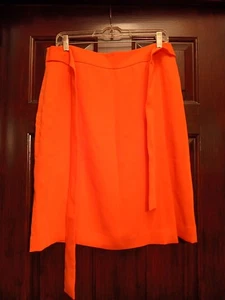 Ann Taylor Damen orange überlappende Paneele Rock mit Krawatte & Reißverschluss-Größe 10-Neu mit Etikett - Bild 1 von 10