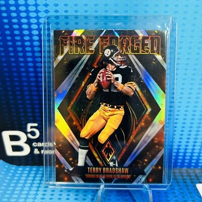 Terry Bradshaw 2022 Panini Phoenix Fire Forged Silver Prizm FF-5 Steelers - Image 1 of 2