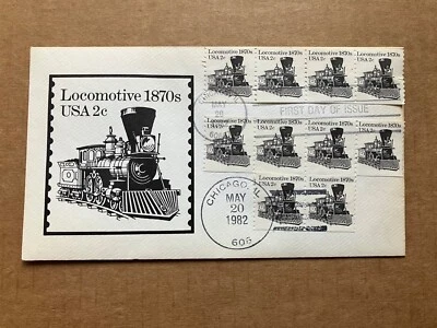 1982 2c Locomotive 1870s 1897A Andrews Cachet FDC Limited Edition 121 of 2000 - Image 1 of 2