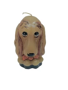 Vintage wax dog Puppy candle Droppy Eyes Bloodhound Realistic Cute Unique - Picture 1 of 9