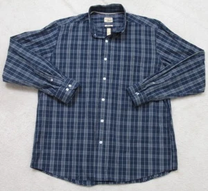 G.H. Bass & Co Slim Fit Dress Shirt Large Blue White Button Up Long Sleeve 1-561 - Picture 1 of 4