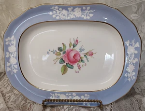 Spode Copeland China Maritime Rose Blau Platte 12,5x9,5 Zoll Top Zustand - Bild 1 von 15