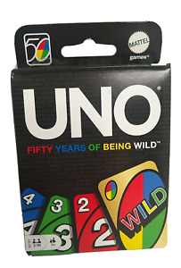 Mattel  UNO 50th Anniversary Card Game  Fifty Years of Being Wild  New USA Made