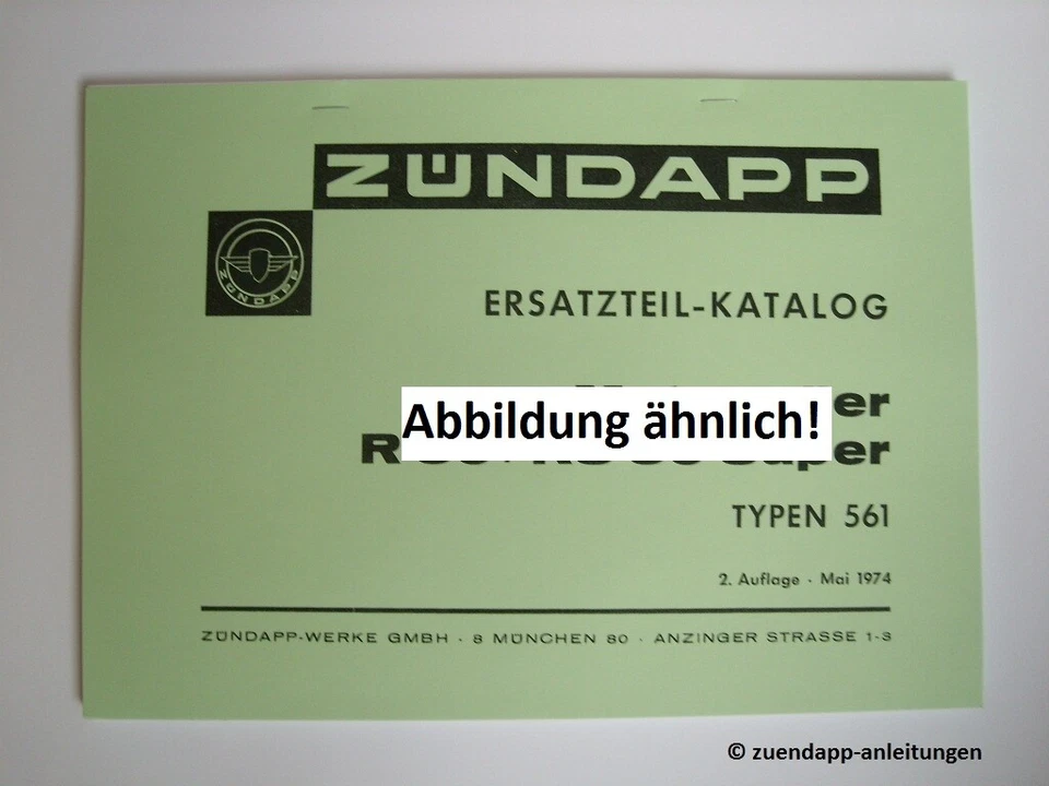 Zündapp KS 50 tipos 530, catálogo de piezas de repuesto, lista de piezas de repuesto, Super Sport, WC - Imagen 1 de 1