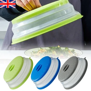 Collapsible Microwave Food Plate Cover Vented Splatter Protector Guard Lid Safe - Picture 1 of 12