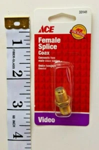 Ace Double Female F Adapter 33141Splice Coax A23 - Picture 1 of 3