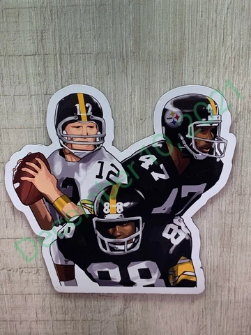 2021 BRADSHAW BLOUNT SWANN MAGNET VECTOR ART STEELERS THROWBACK NFL Cover