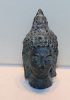 Ancienne statue en bronze tête de Bouddha mini 2"