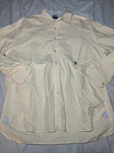 Camisa de Vestir Tommy Hilfiger Vintage Bordada Bolsillo Abotonada Amarilla Talla XXXL - Imagen 1 de 5